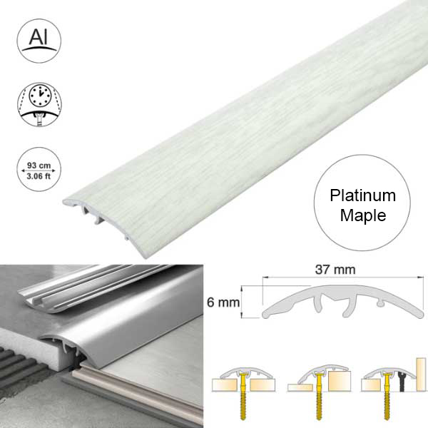Self Adhesive 37mm Aluminium Door Threshold Strip Multi-Purpose Floor Trim