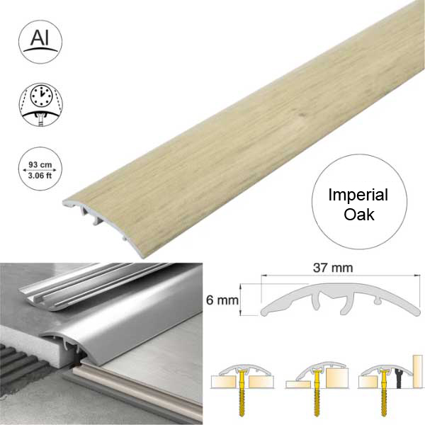 Self Adhesive 37mm Aluminium Door Threshold Strip Multi-Purpose Floor Trim