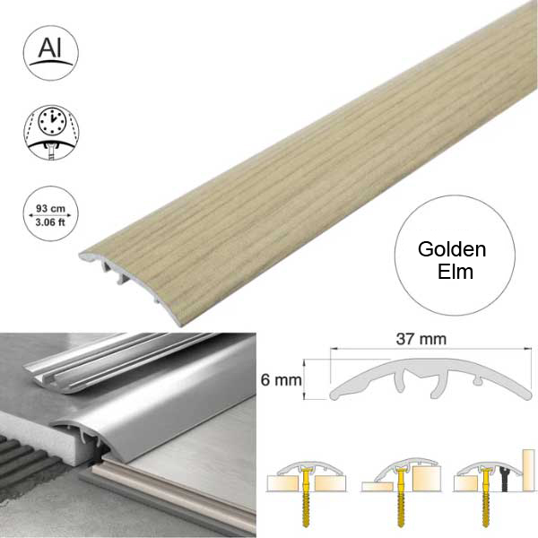 Self Adhesive 37mm Aluminium Door Threshold Strip Multi-Purpose Floor Trim