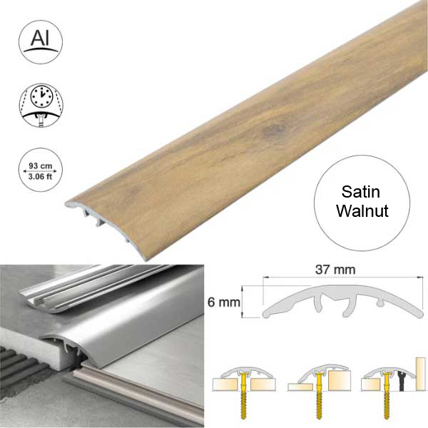 Self Adhesive 37mm Aluminium Door Threshold Strip Multi-Purpose Floor Trim