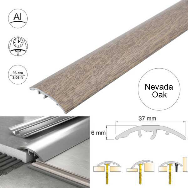 Self Adhesive 37mm Aluminium Door Threshold Strip Multi-Purpose Floor Trim