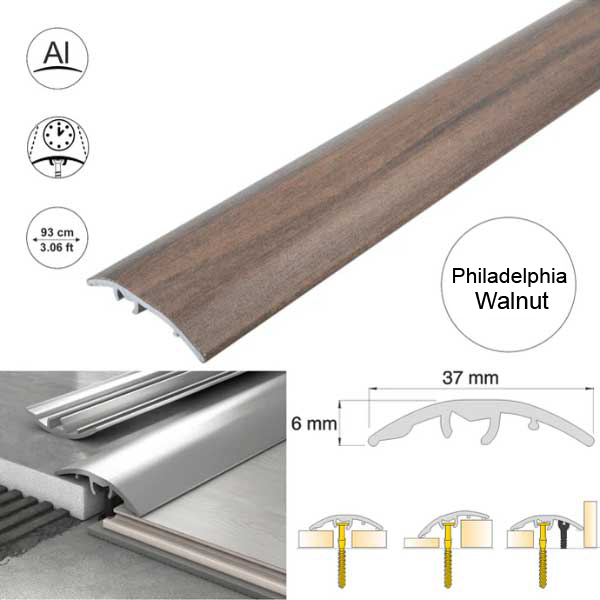 Self Adhesive 37mm Aluminium Door Threshold Strip Multi-Purpose Floor Trim