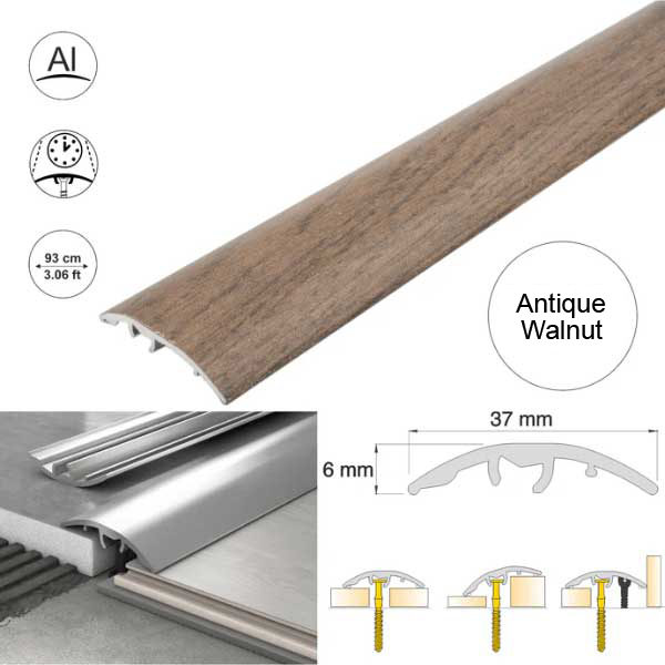 Self Adhesive 37mm Aluminium Door Threshold Strip Multi-Purpose Floor Trim