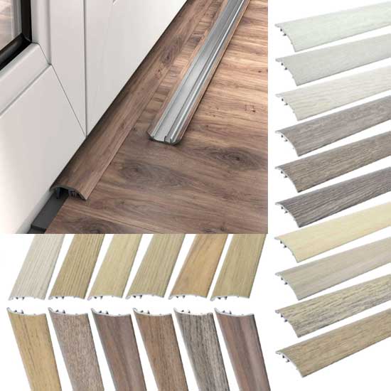 Self Adhesive 37mm Aluminium Door Threshold Strip Multi-Purpose Floor Trim
