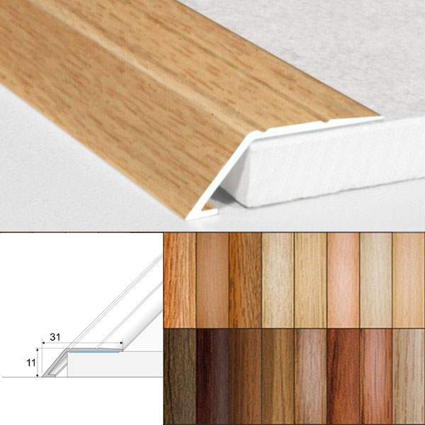 Aluminium Wood Effect Self Adhesive Door Threshold Ramp
