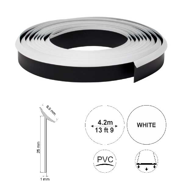 Self Adhesive UPVC Flexible Worktop Seal Strip Trim 9.5mm Thick