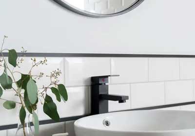 Close-up of round edge trim used for a smooth and modern interior finish